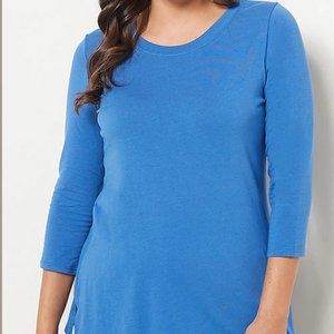 Cuddl Duds Softwear Cotton Core 3/4 Sleeve Layer Cobalt Shirt Sz Women's Medium